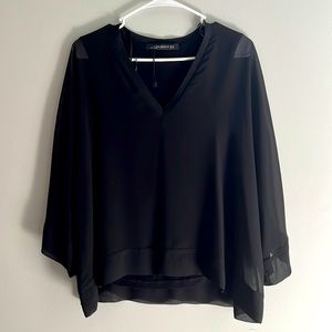 Zara Top Black with Transparent Sleeves